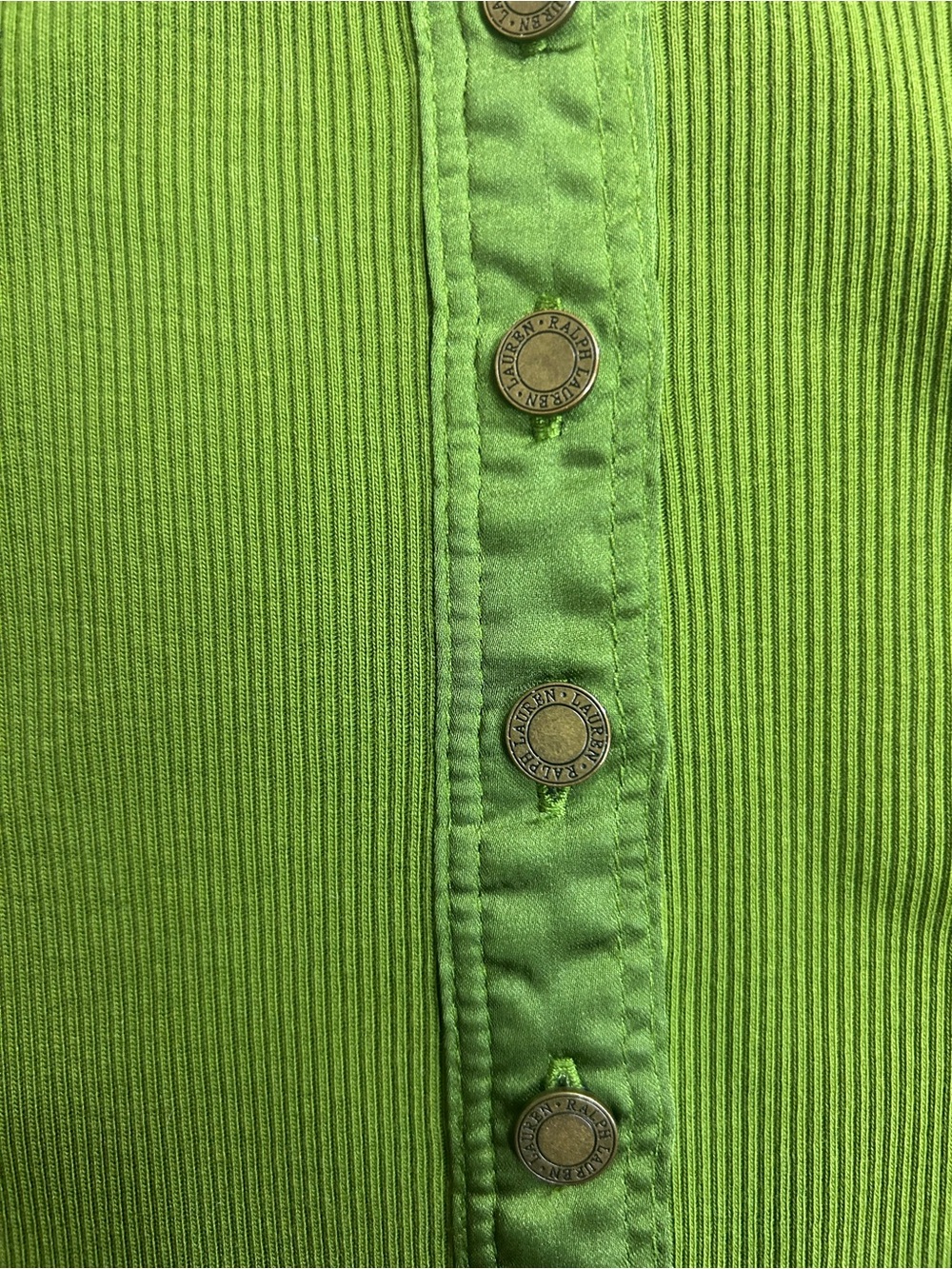 Lauren Ralph Lauren Green Henley Knit Dress Sz SP 3/4 Sleeve Fit & Flare👽 - Picture 8 of 12